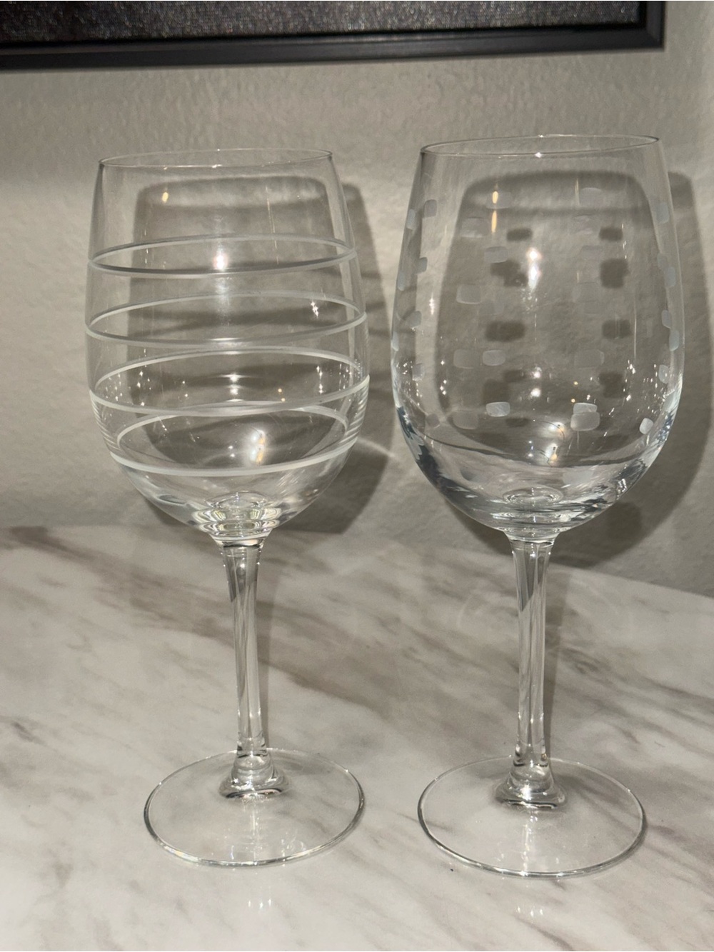 a Mikasa Cheers White Wine Glass featuring a precision-etched set 2